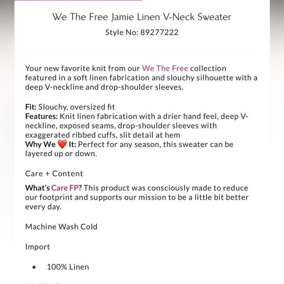 Free People We the Free Jamie Linen V-Neck Sweater in Starfish Pink - Picture 2 of 7